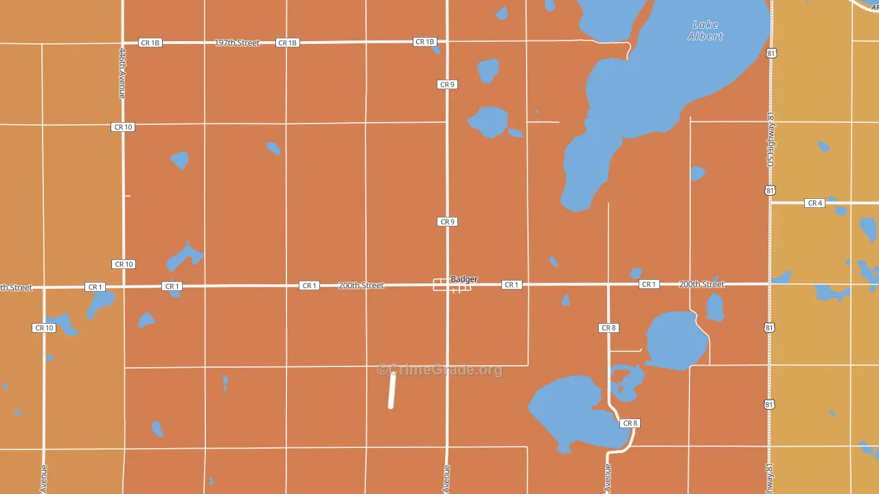 Badger, SD Map of Murder Rates