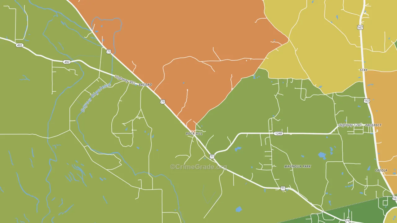Bagdad, LA Map of Murder Rates
