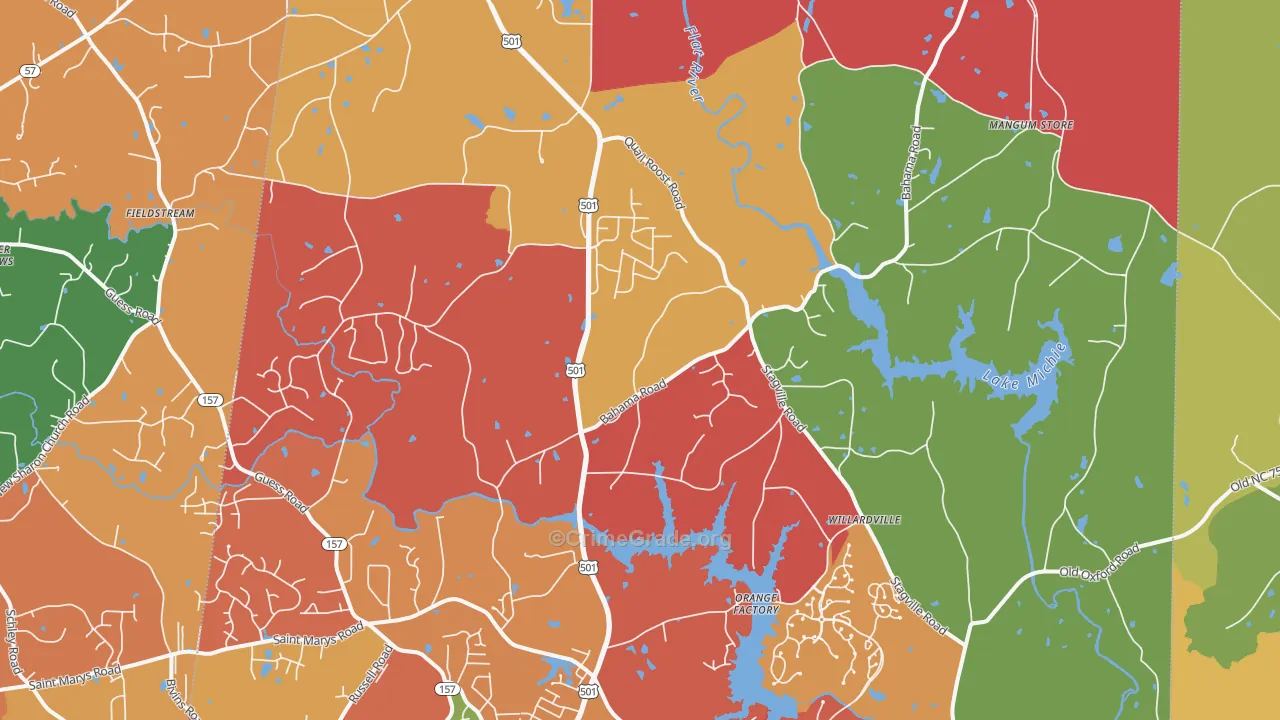Bahama, NC Map of Murder Rates