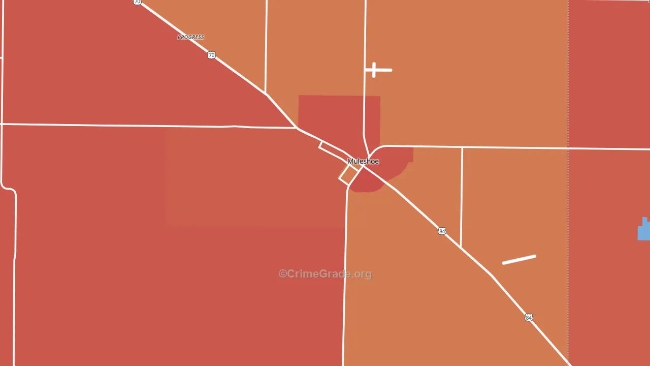 Bailey County, TX Map of Murder Rates