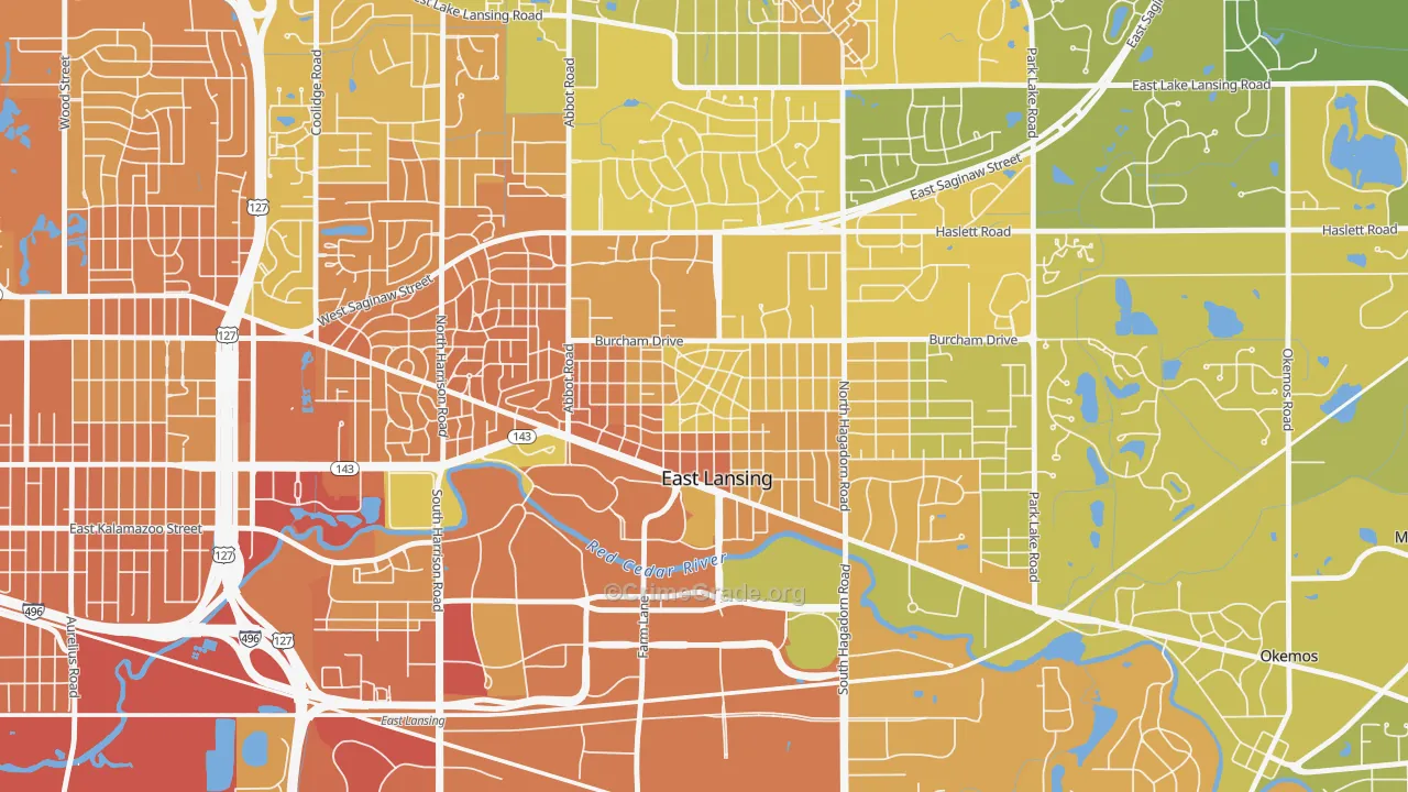 Bailey, East Lansing, MI Map of Murder Rates