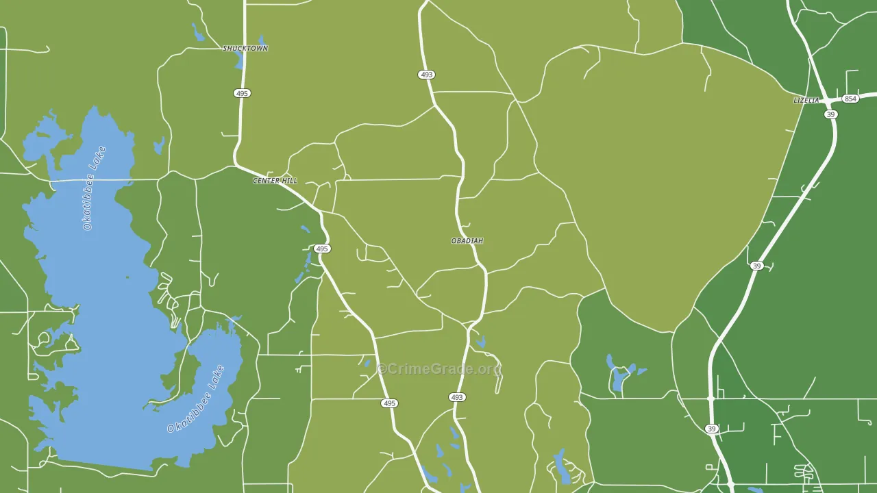 Bailey, MS Map of Murder Rates