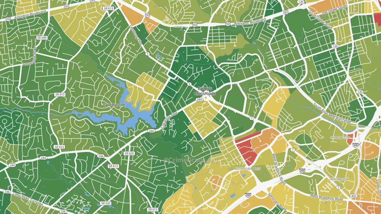 Bailey's Crossroads, Falls Church, VA Map of Murder Rates