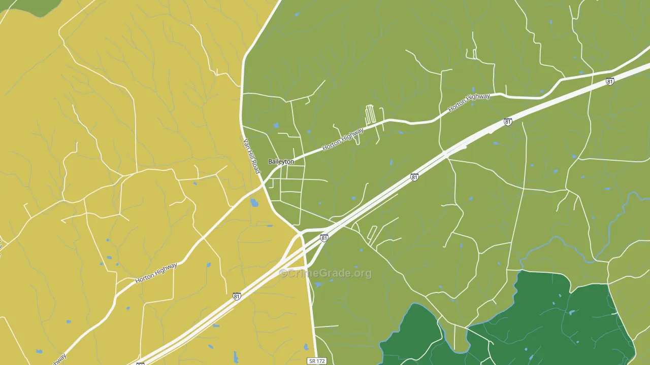 Baileyton, TN Map of Murder Rates