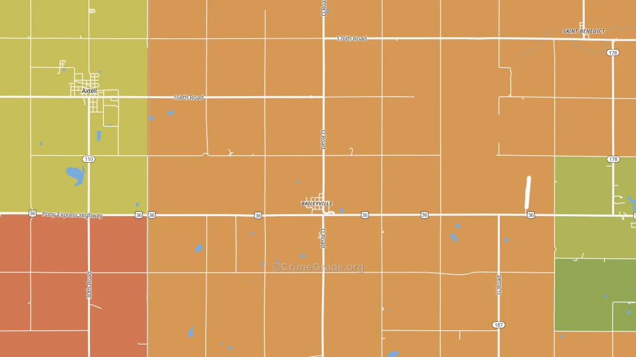 Baileyville, KS Map of Murder Rates