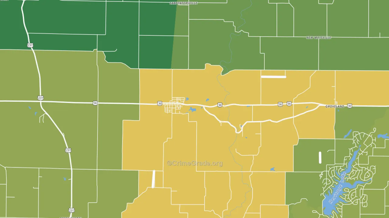Bainbridge, IN Map of Murder Rates