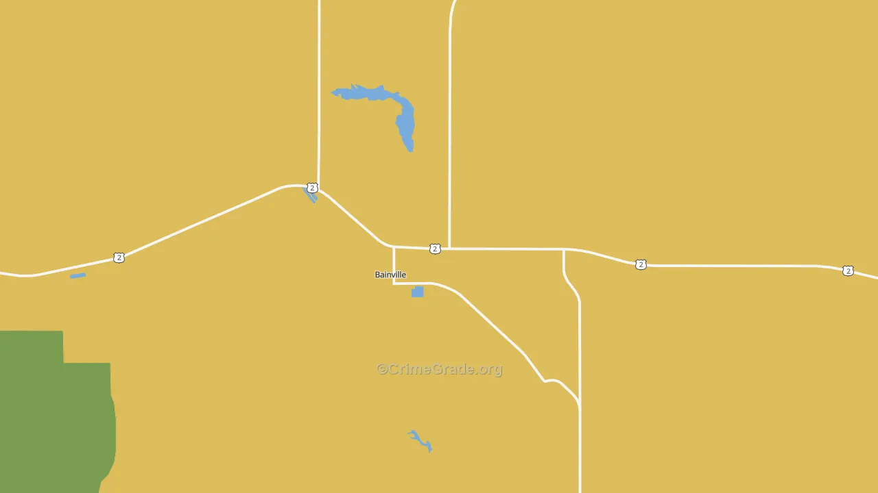 Bainville, MT Map of Murder Rates