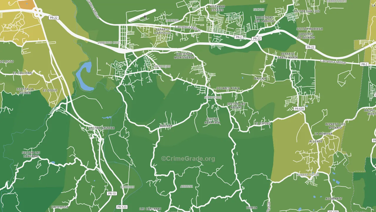 Bajadero, PR Map of Murder Rates