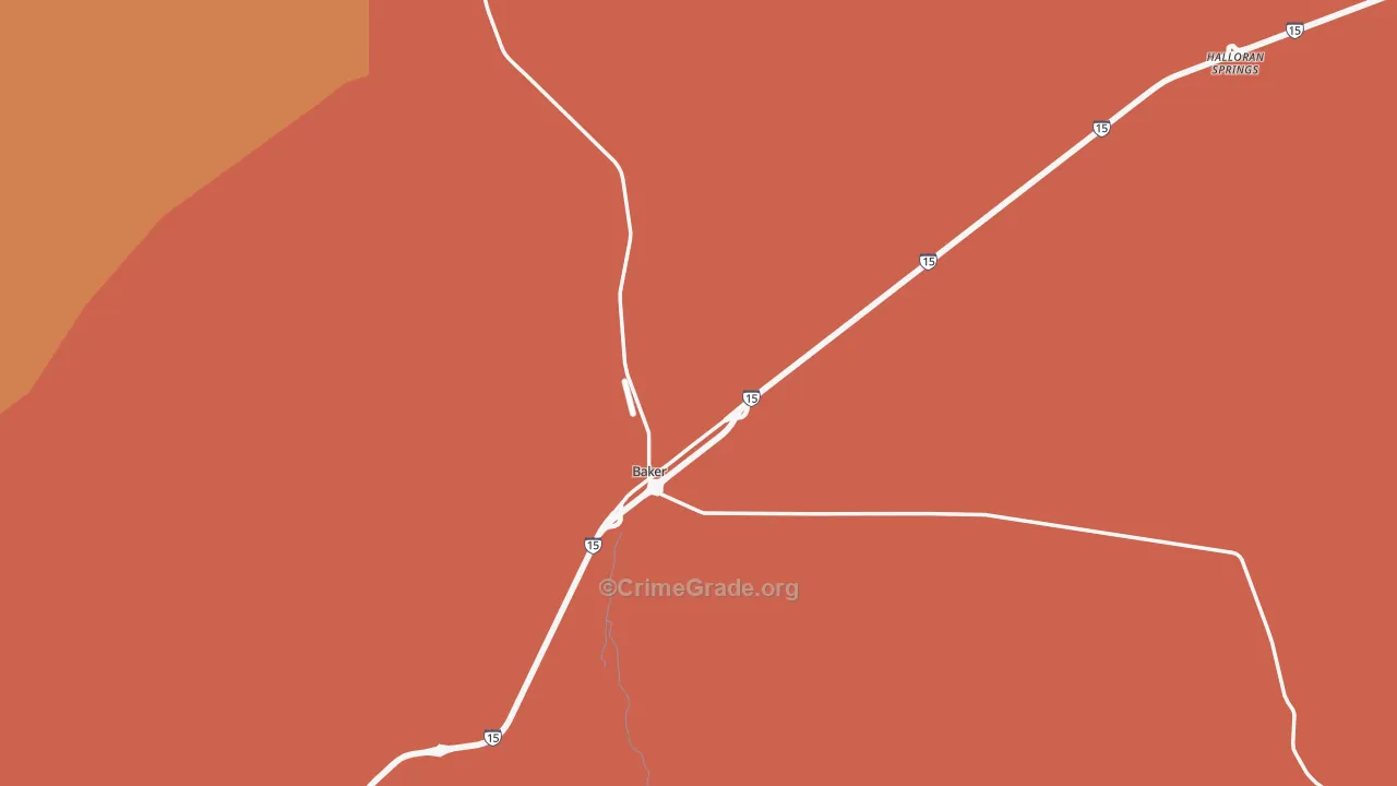Baker, CA Map of Murder Rates