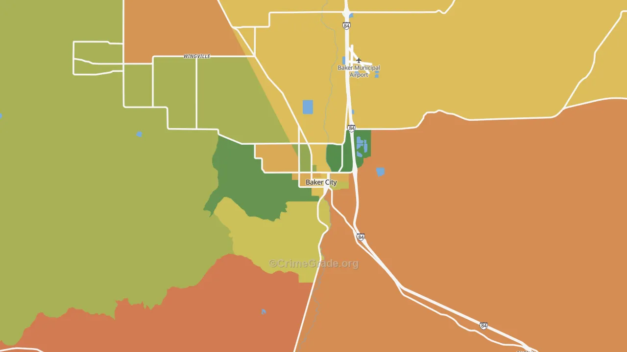 Baker City, OR Map of Murder Rates