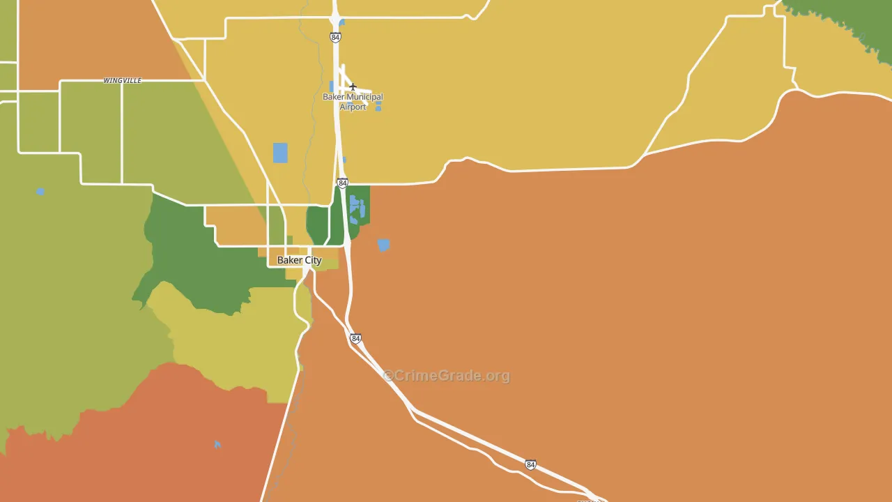 Baker County, OR Map of Murder Rates