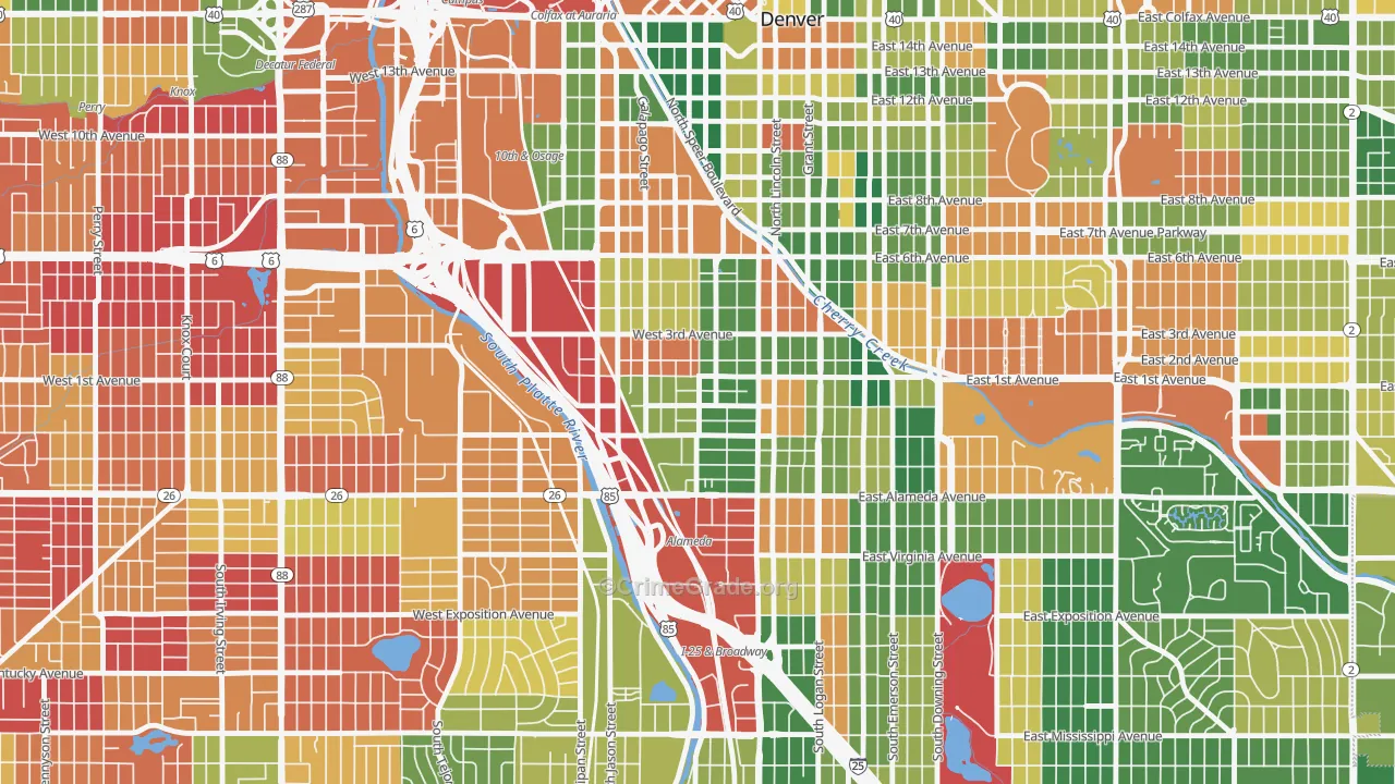 Baker, Denver, CO Map of Murder Rates