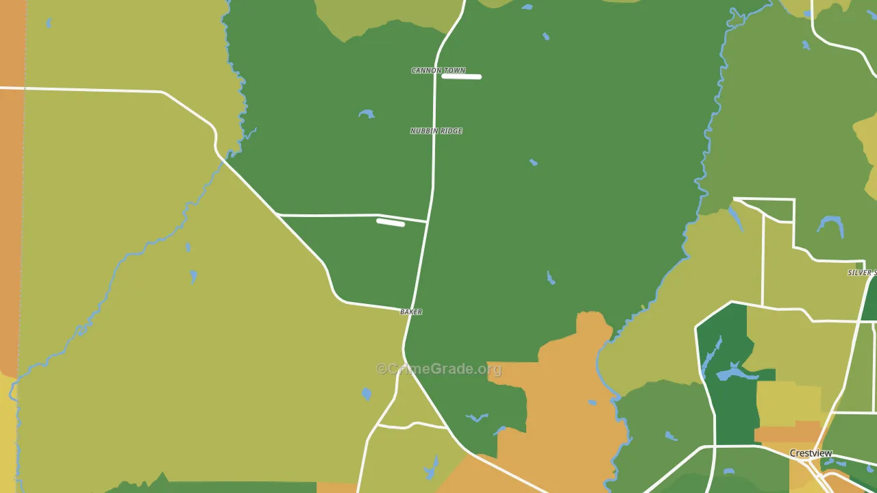 Baker, FL Map of Murder Rates