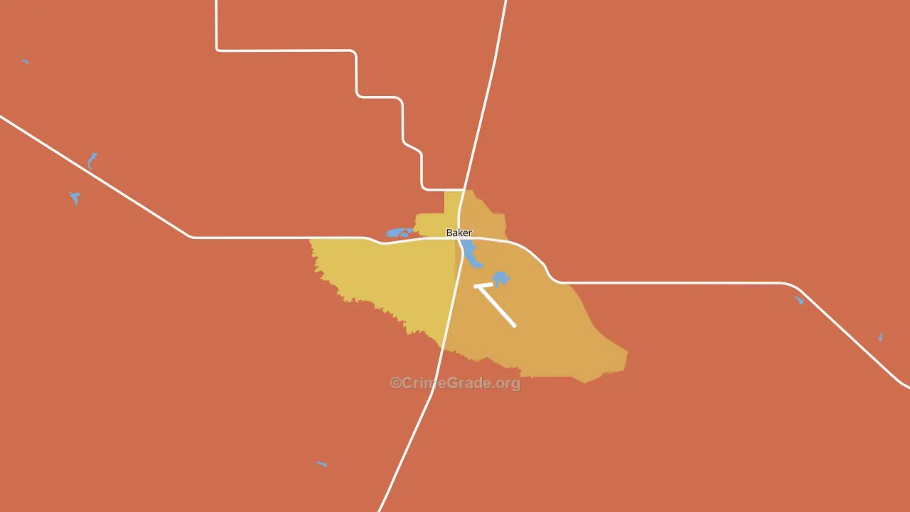 Baker, MT Map of Murder Rates
