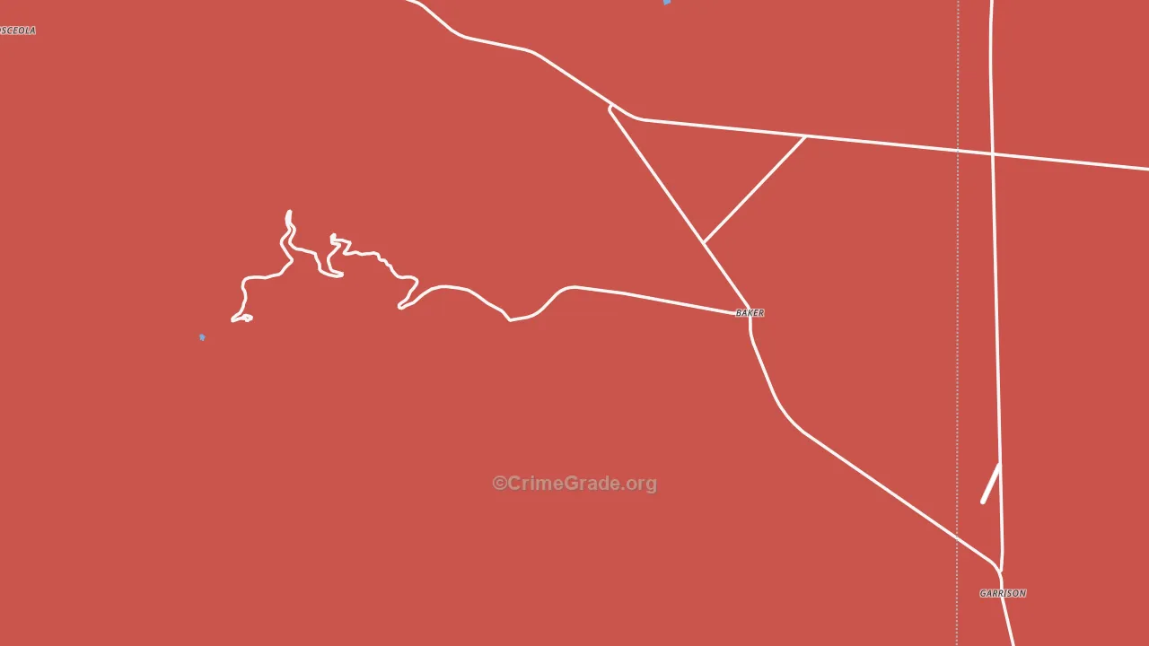 Baker, NV Map of Murder Rates