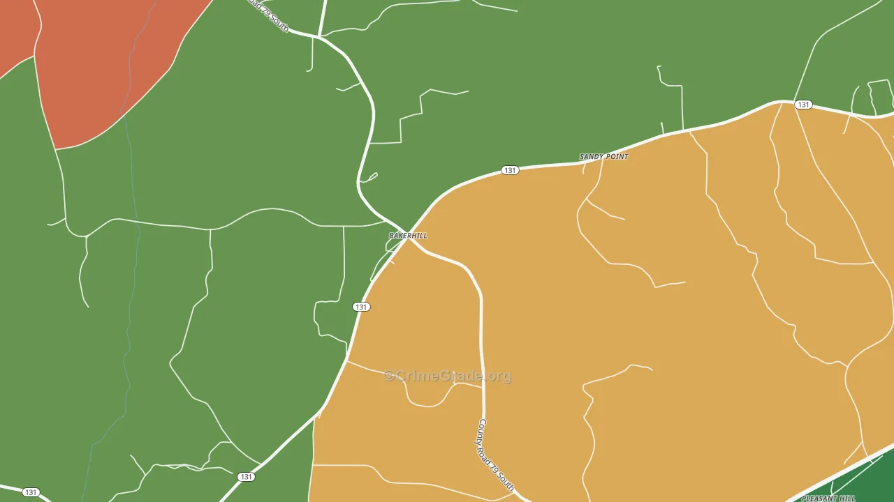 Bakerhill, AL Map of Murder Rates
