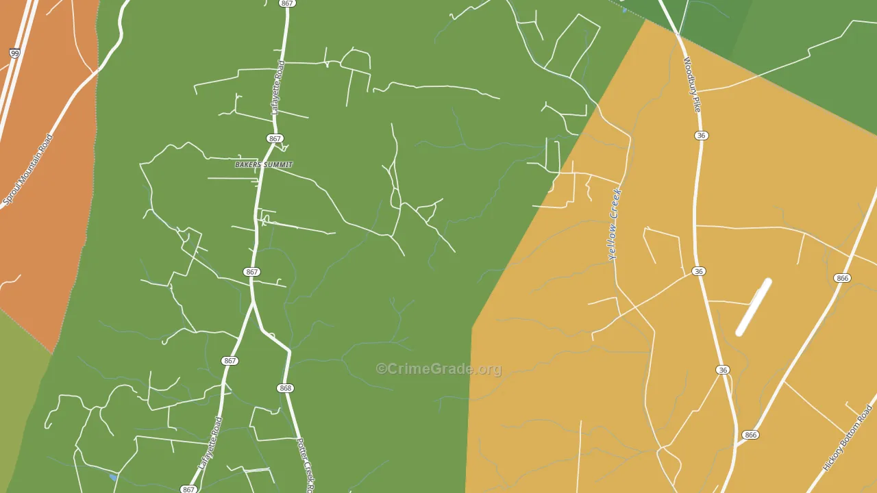 Bakers Summit, PA Map of Murder Rates