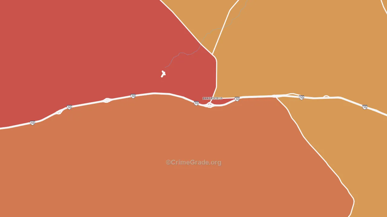 Bakersfield, TX Map of Murder Rates