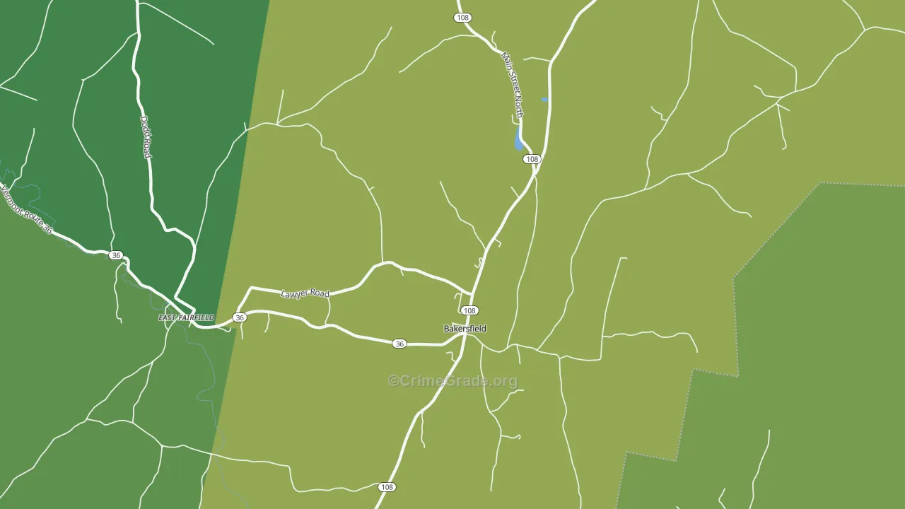 Bakersfield, VT Map of Murder Rates