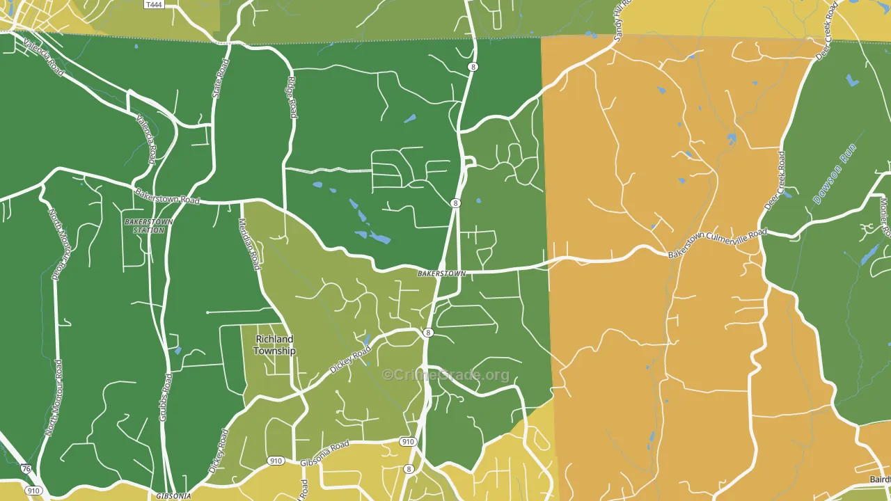 Bakerstown, PA Map of Murder Rates
