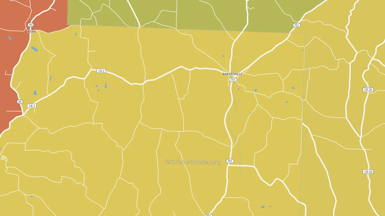 Bakersville, OH Map of Murder Rates