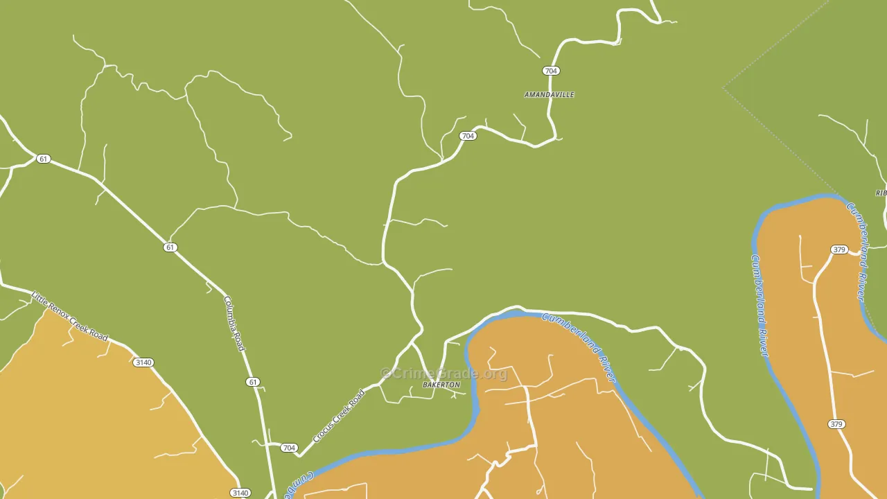 Bakerton, KY Map of Murder Rates