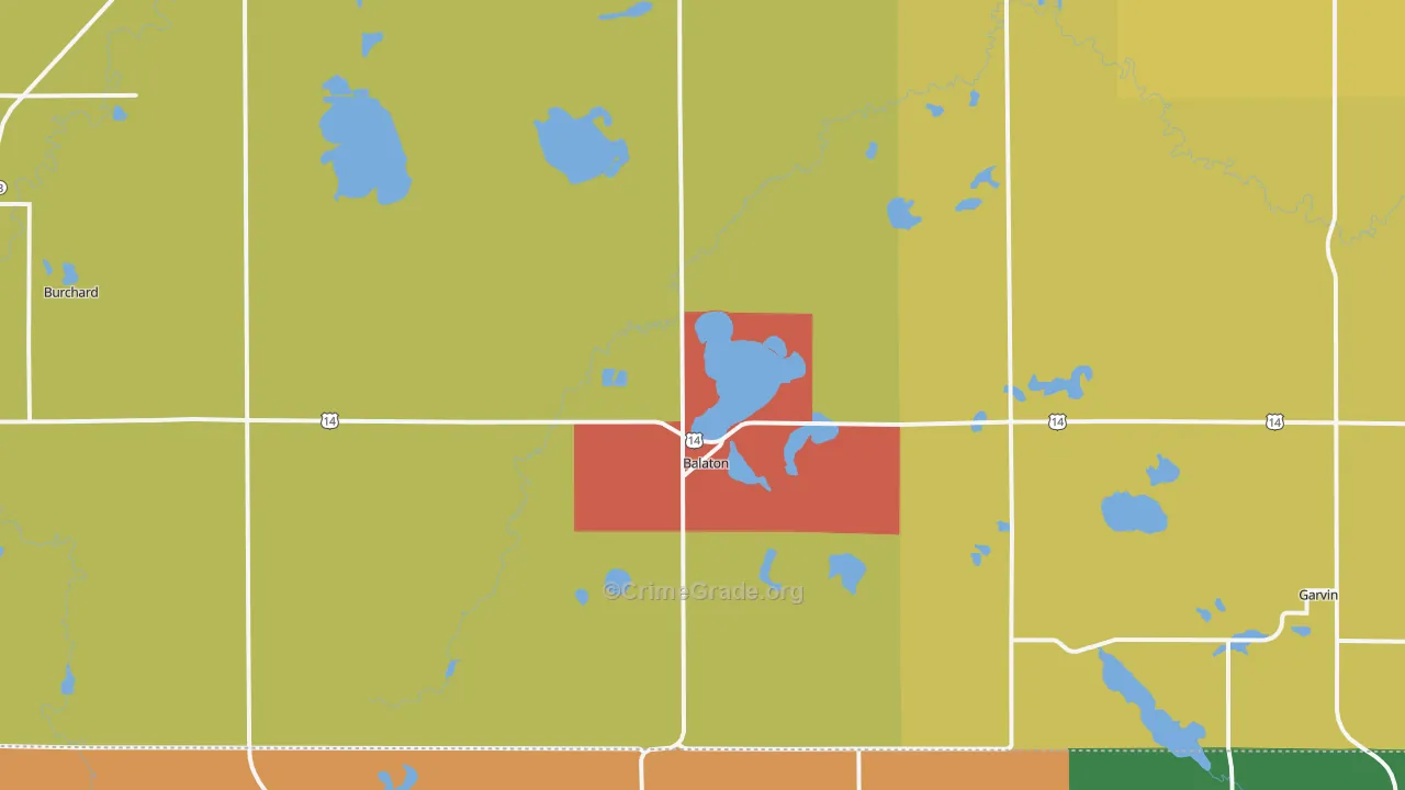 Balaton, MN Map of Murder Rates