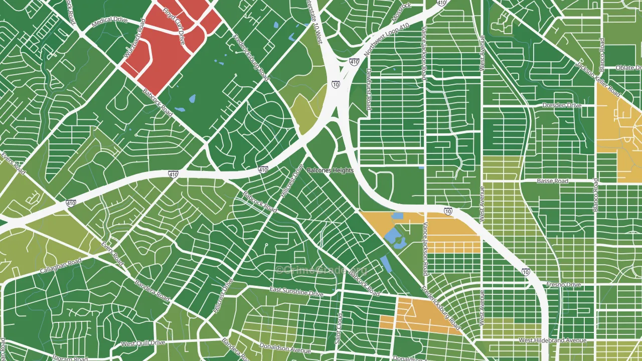 Balcones Heights, TX Map of Murder Rates