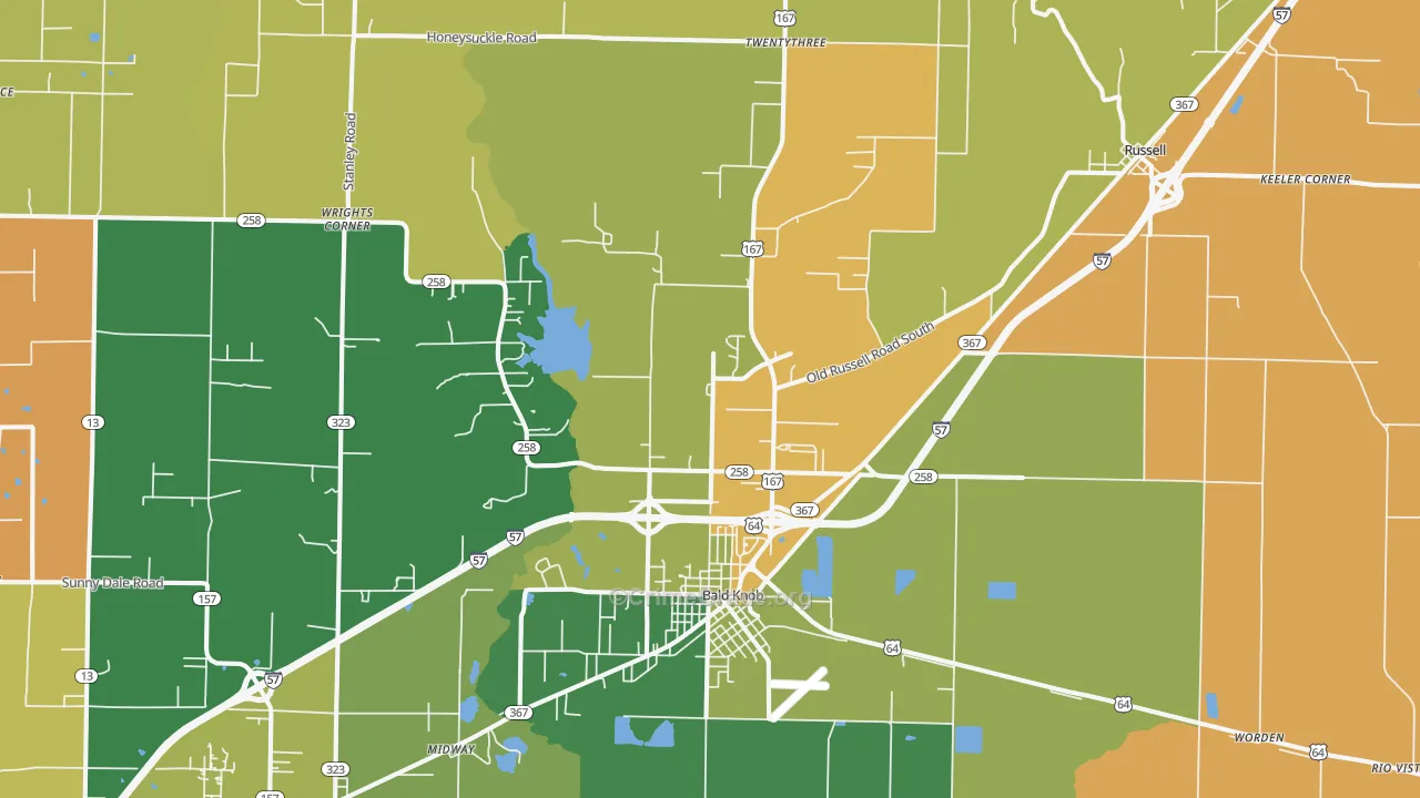Bald Knob, AR Map of Murder Rates
