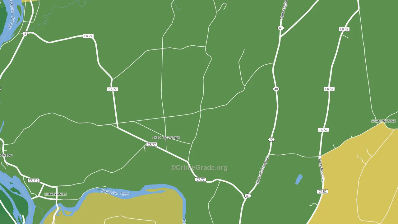 Bald Mountain, NY Map of Murder Rates