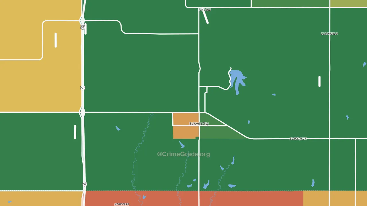Baldwin City, KS Map of Murder Rates