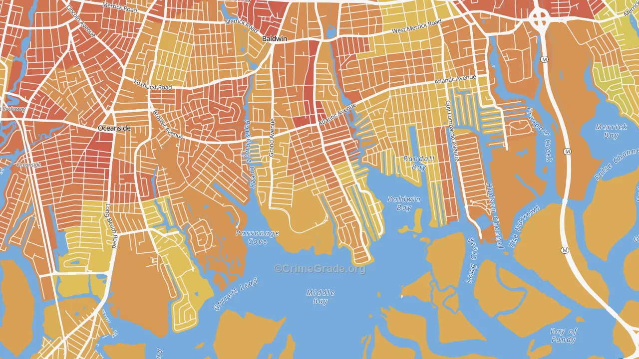 Baldwin Harbor, NY Map of Murder Rates