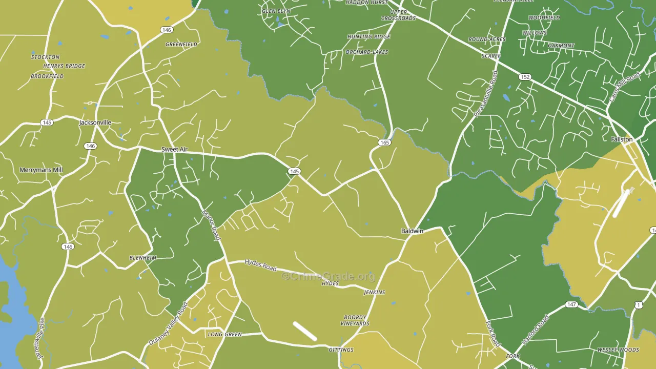 Baldwin, MD Map of Murder Rates