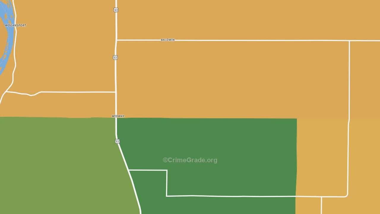 Baldwin, ND Map of Murder Rates
