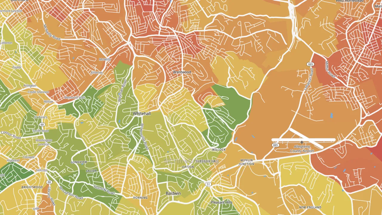 Baldwin, PA Map of Murder Rates