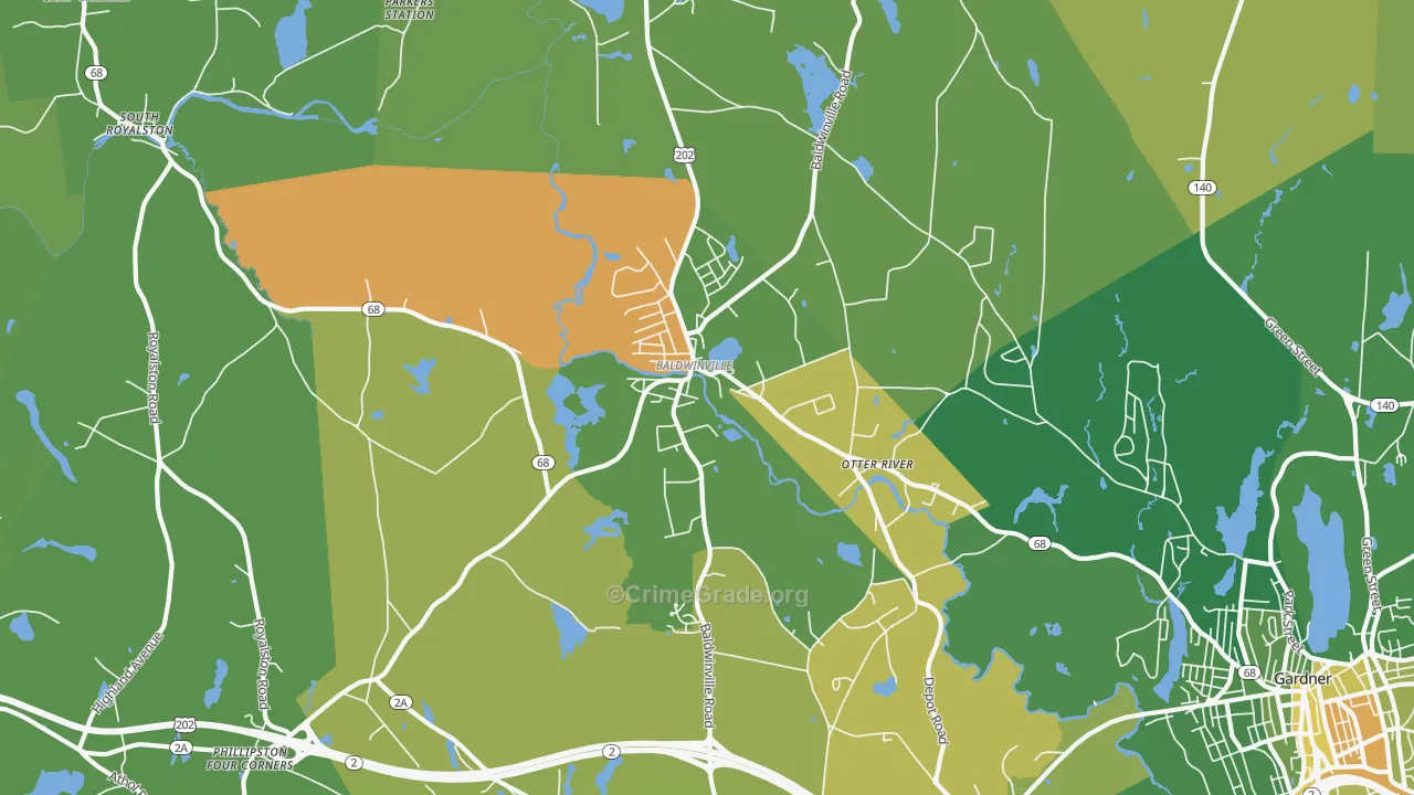 Baldwinville, MA Map of Murder Rates