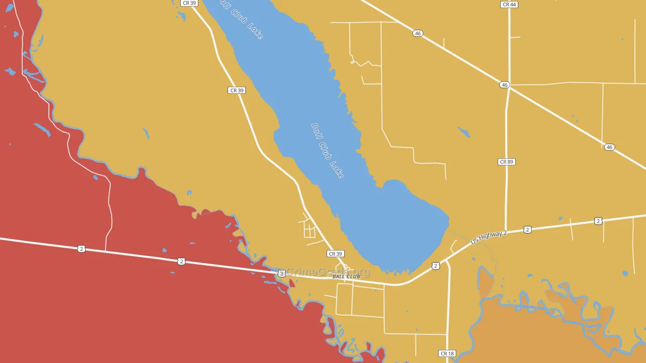 Ball Club, MN Map of Murder Rates