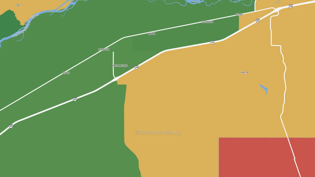 Ballantine, MT Map of Murder Rates