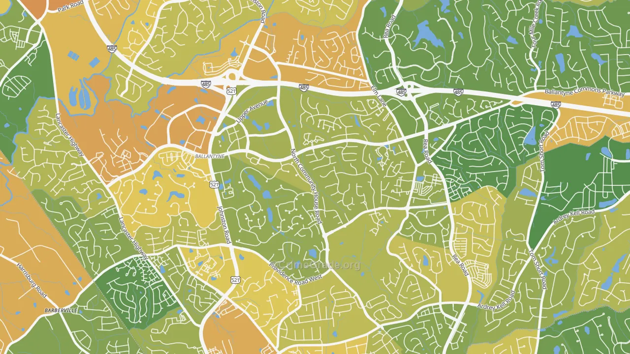 Ballantyne East, Charlotte, NC Map of Murder Rates