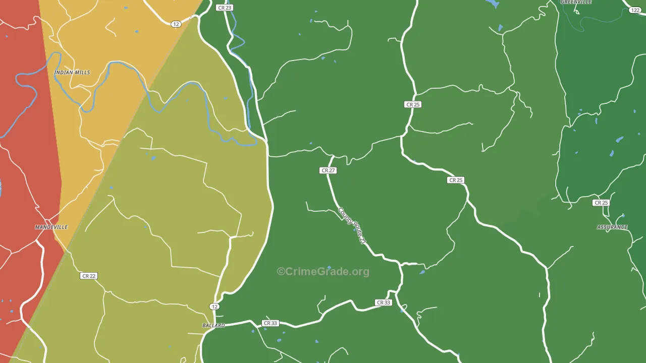 Ballard, WV Map of Murder Rates