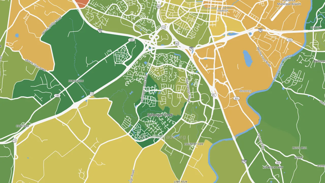 Ballenger Creek, MD Map of Murder Rates