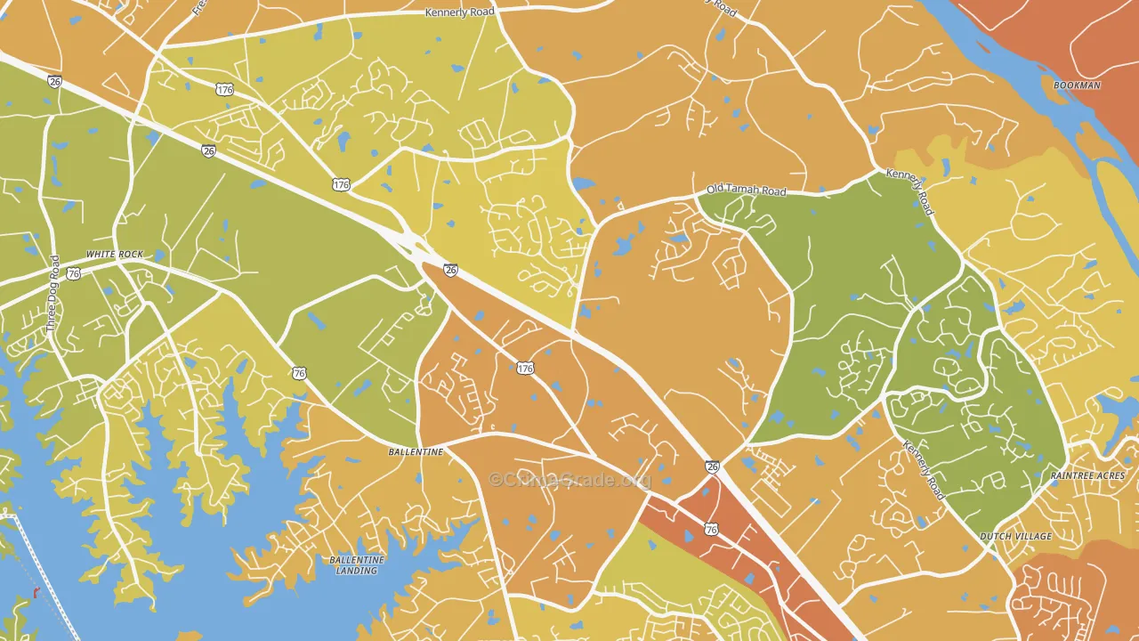 Ballentine, SC Map of Murder Rates