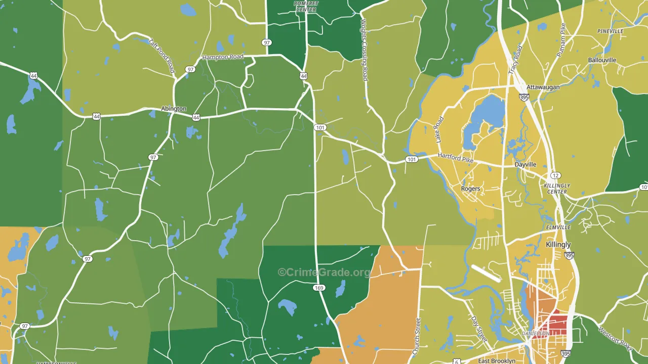 Ballouville, CT Map of Murder Rates