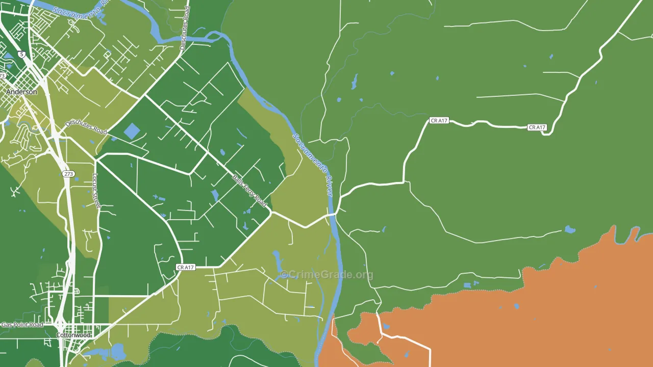 Balls Ferry, CA Map of Murder Rates