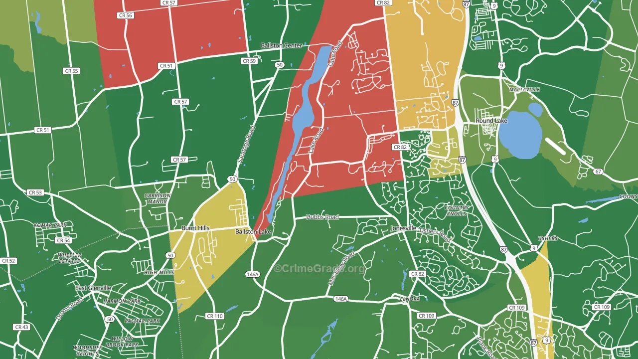 Ballston Lake, NY Map of Murder Rates