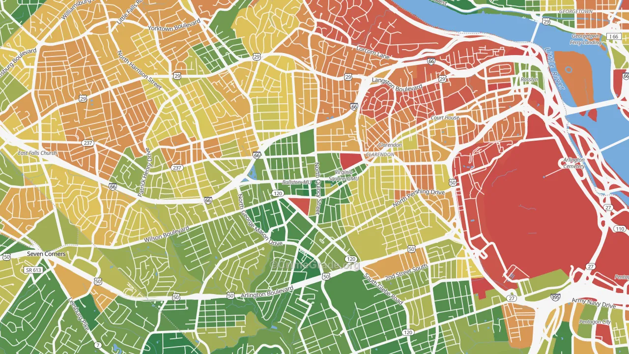 Ballston-Virginia Square, Arlington, VA Map of Murder Rates