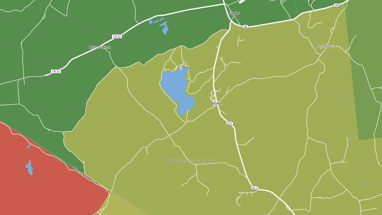 Balmat, NY Map of Murder Rates