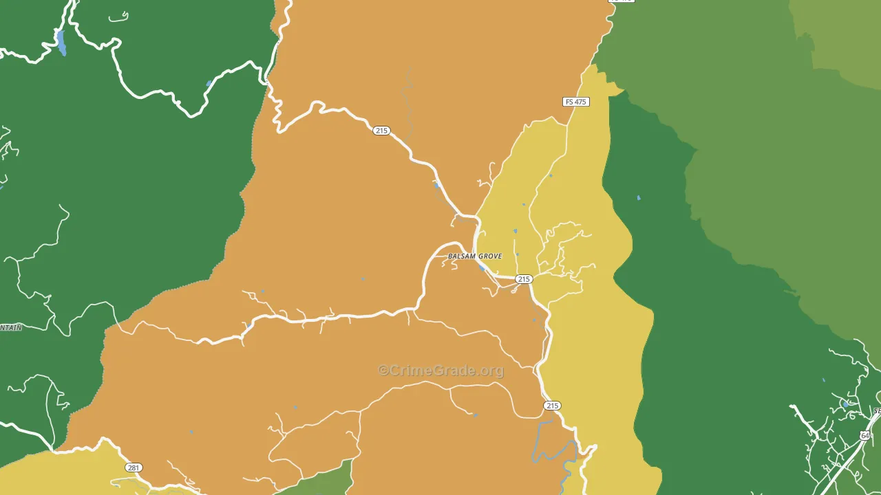Balsam Grove, NC Map of Murder Rates