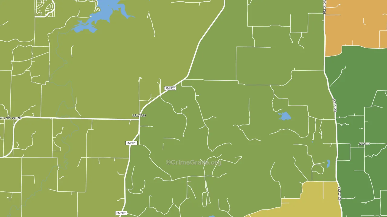 Balsora, TX Map of Murder Rates