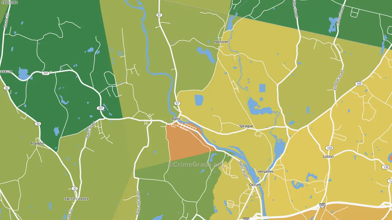 Baltic, CT Map of Murder Rates